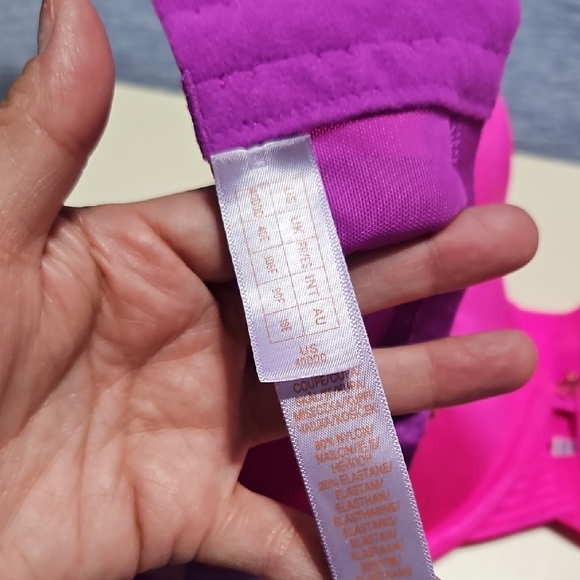 Vibrant Pink and Purple Floral Lace Bra - Picture 3 of 10